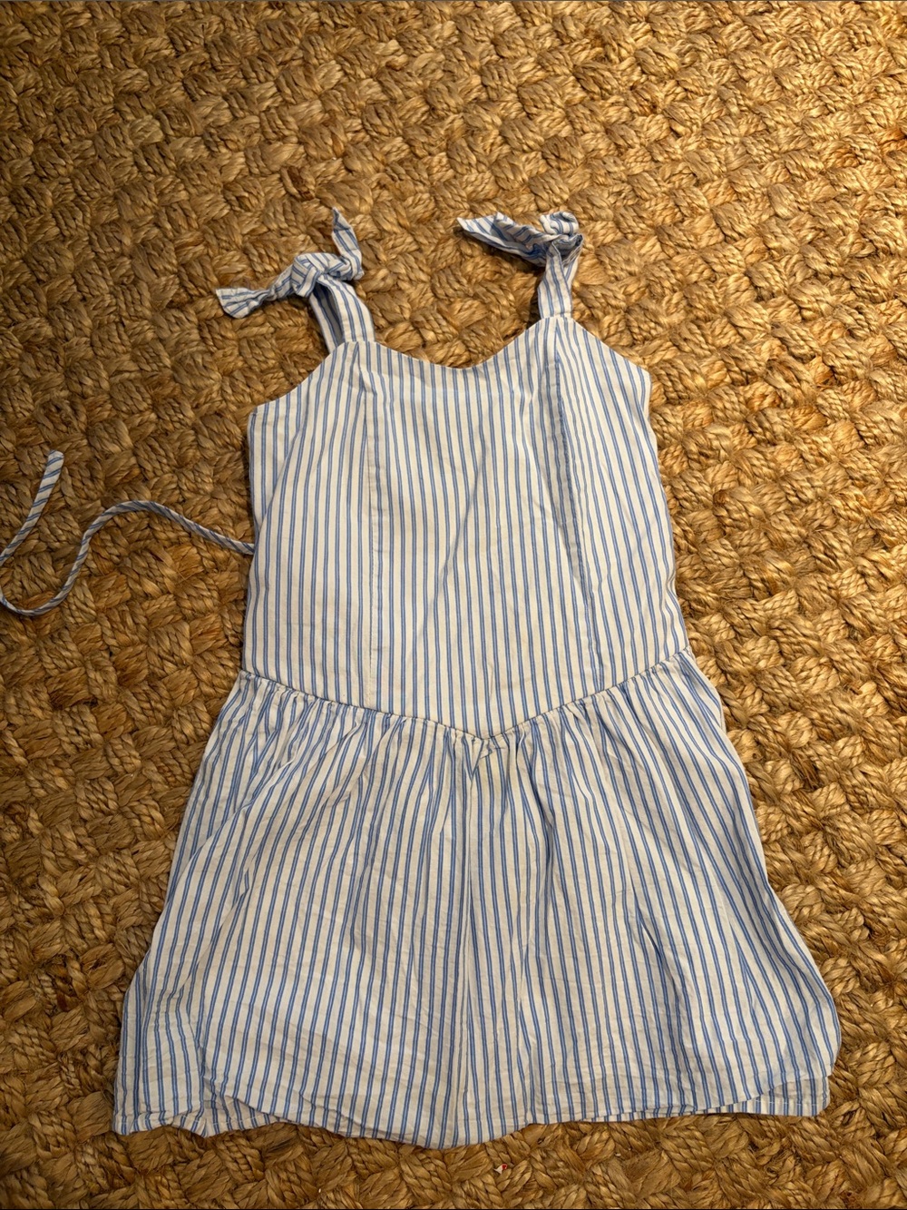 Speechless Blue and White Striped Tie-Shoulder Dress